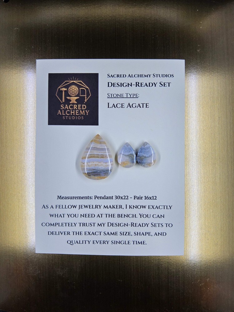 Tear Shape - Lace Agate - Design-Ready Set