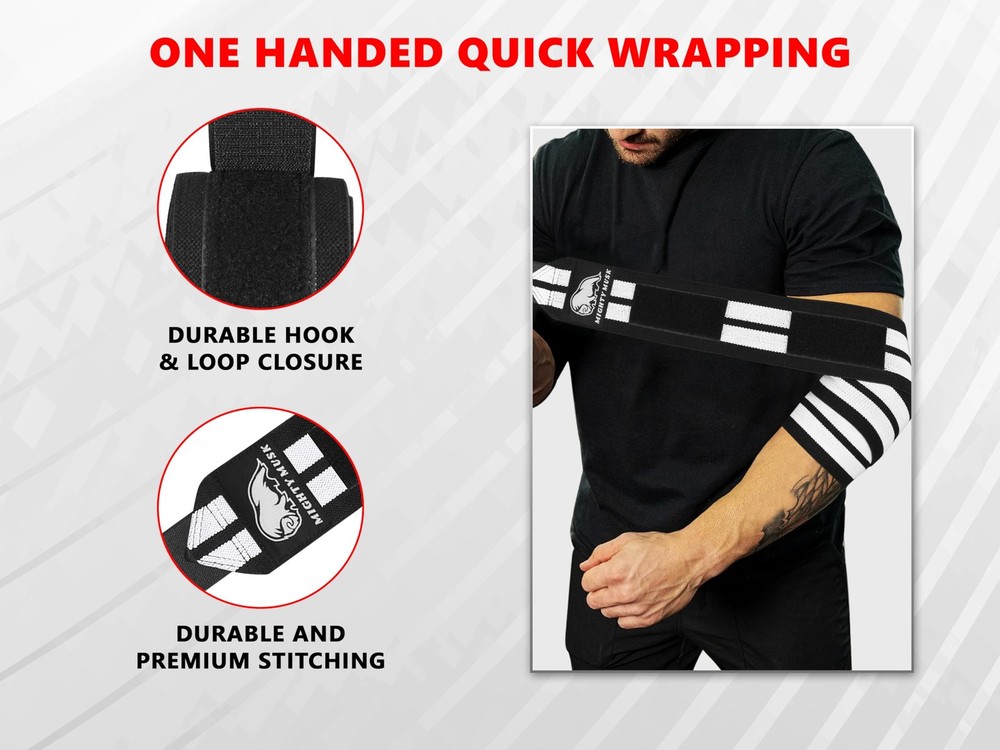 Flexible 40-inch Elbow Compression Strap and Joint Support White Striples