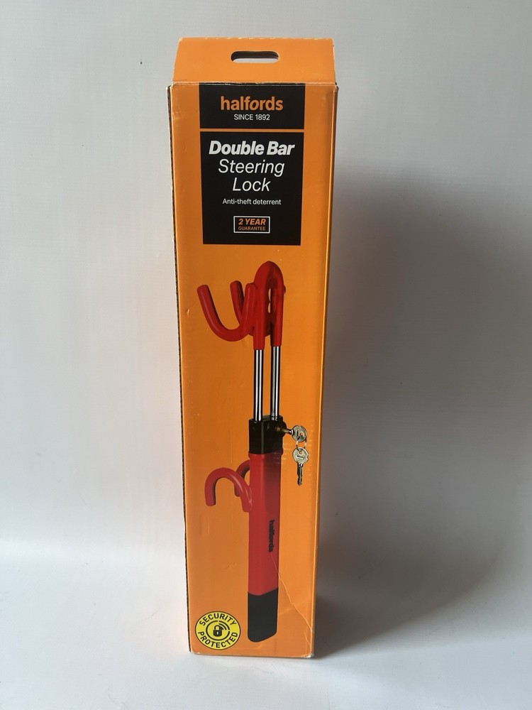 Halfords Double Bar Steering Wheel Lock 2 Keys