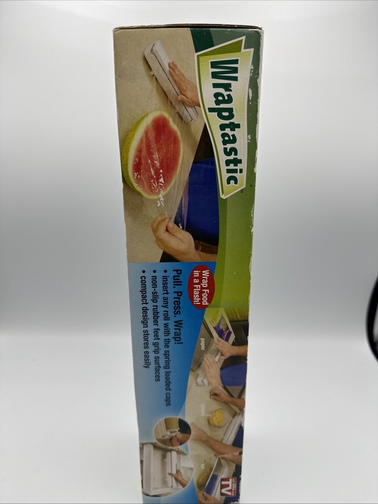 Wraptastic Dispenser Plastic Wrap - Foil - Or Waxed Paper Pull Press Wrap NIB