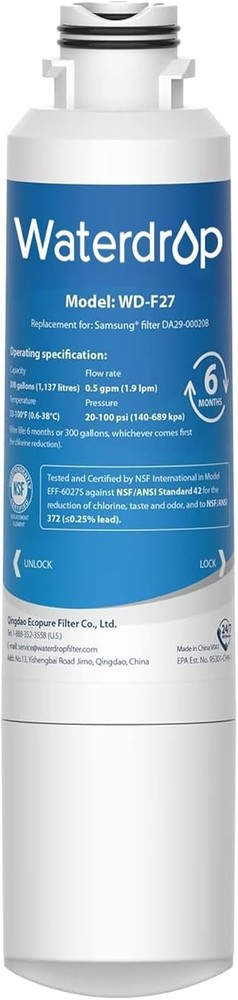 (1-6) Waterdrop DA29-00020B Replacement for Samsung® Water Filter HAF-CIN/EXP