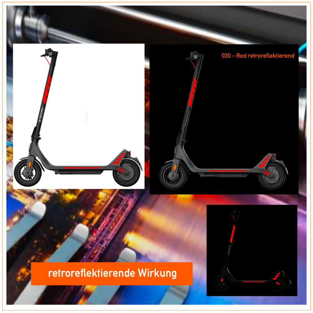 Xiaomi E-Scooter 4 Lite 2nd Gen - Retro Reflective Fluorescent Stickers