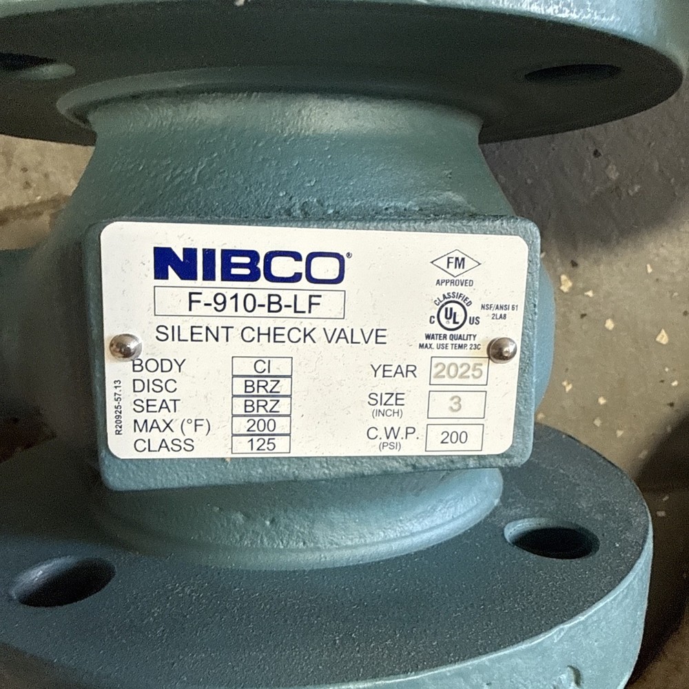 NIBCO 4" Silent Check Valve F-910-B-LF Cast Iron 200CWP