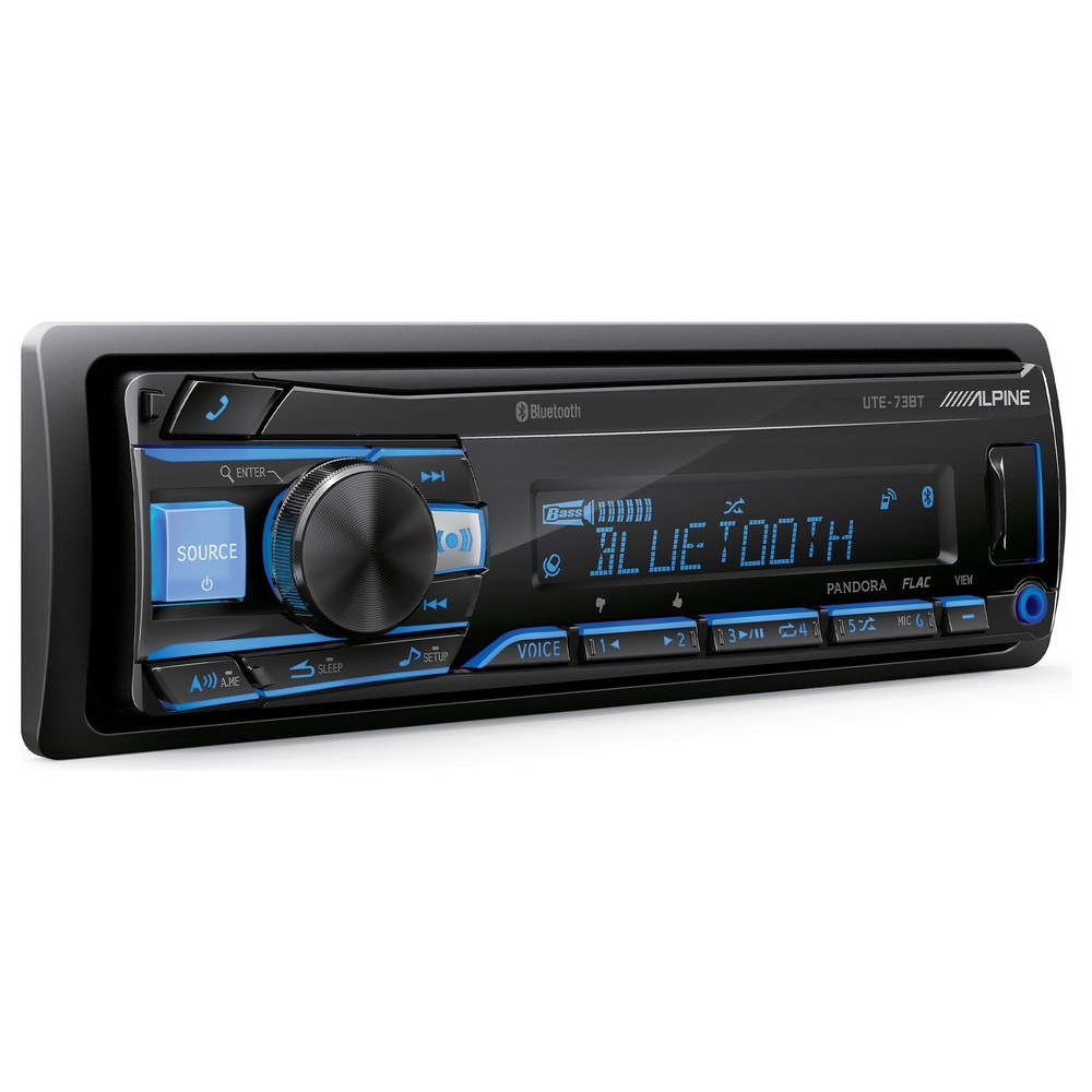 Alpine UTE-73BT 1-Din Bluetooth® Multimedia Receiver (Does Not Play CDs) with...