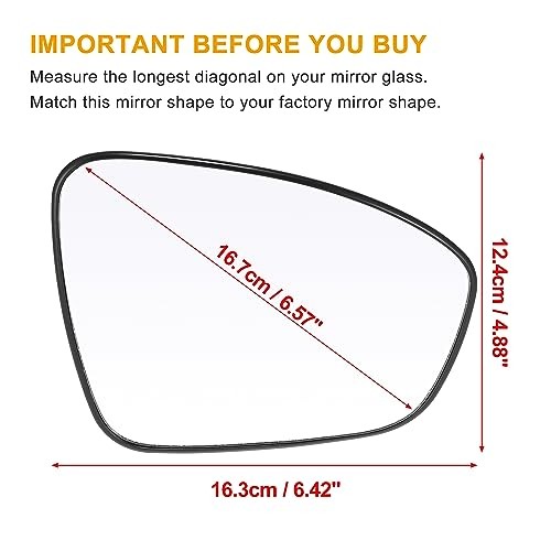 Car Rearview Right Passenger Side Heated Mirror Glass Replacement with