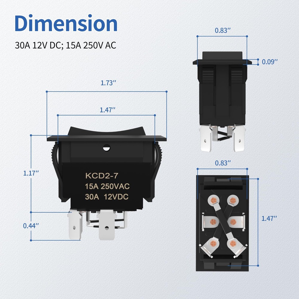 DaierTek UP Down Momentary Reverse Polarity Switch 12V 30A DPDT UP-DOWN