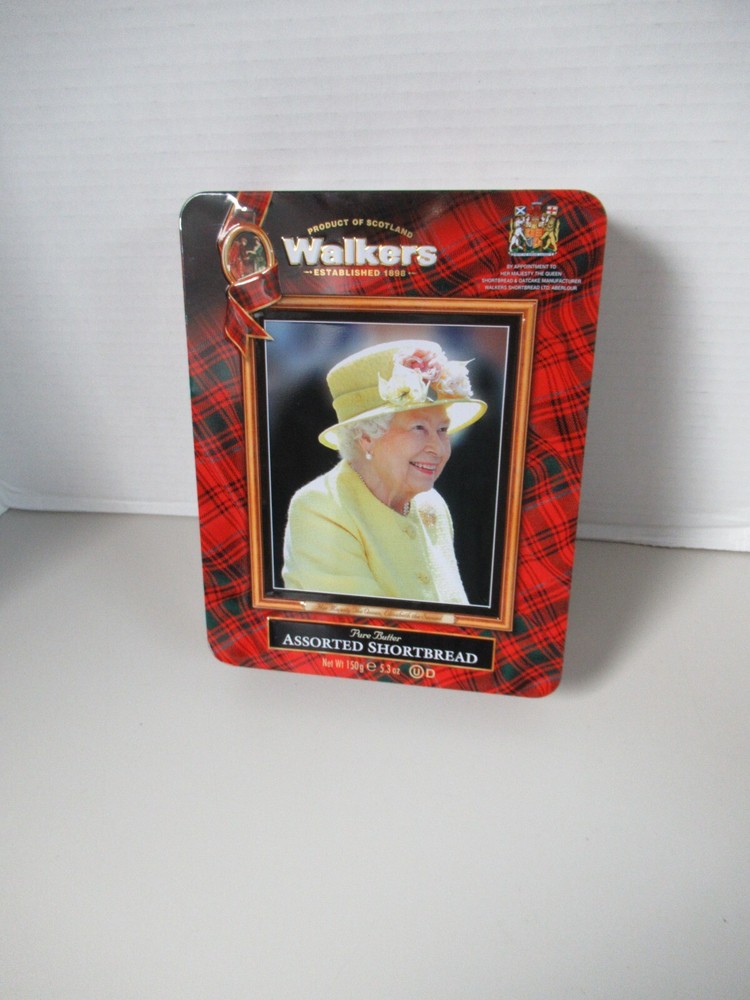 Queen Elizabeth Walkers Shortbread   Empty Tin RED TIN IS RARE  Special Ed.