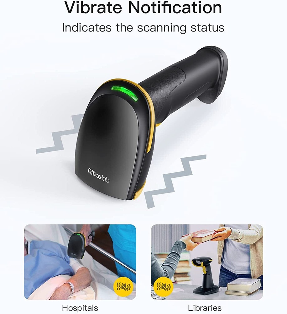 Barcode Scanner 1D Wireless, Screen Scanning, with Smart Base
