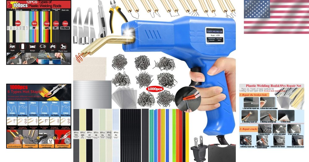 Upgraded 220W Plastic Welder Kit Blue