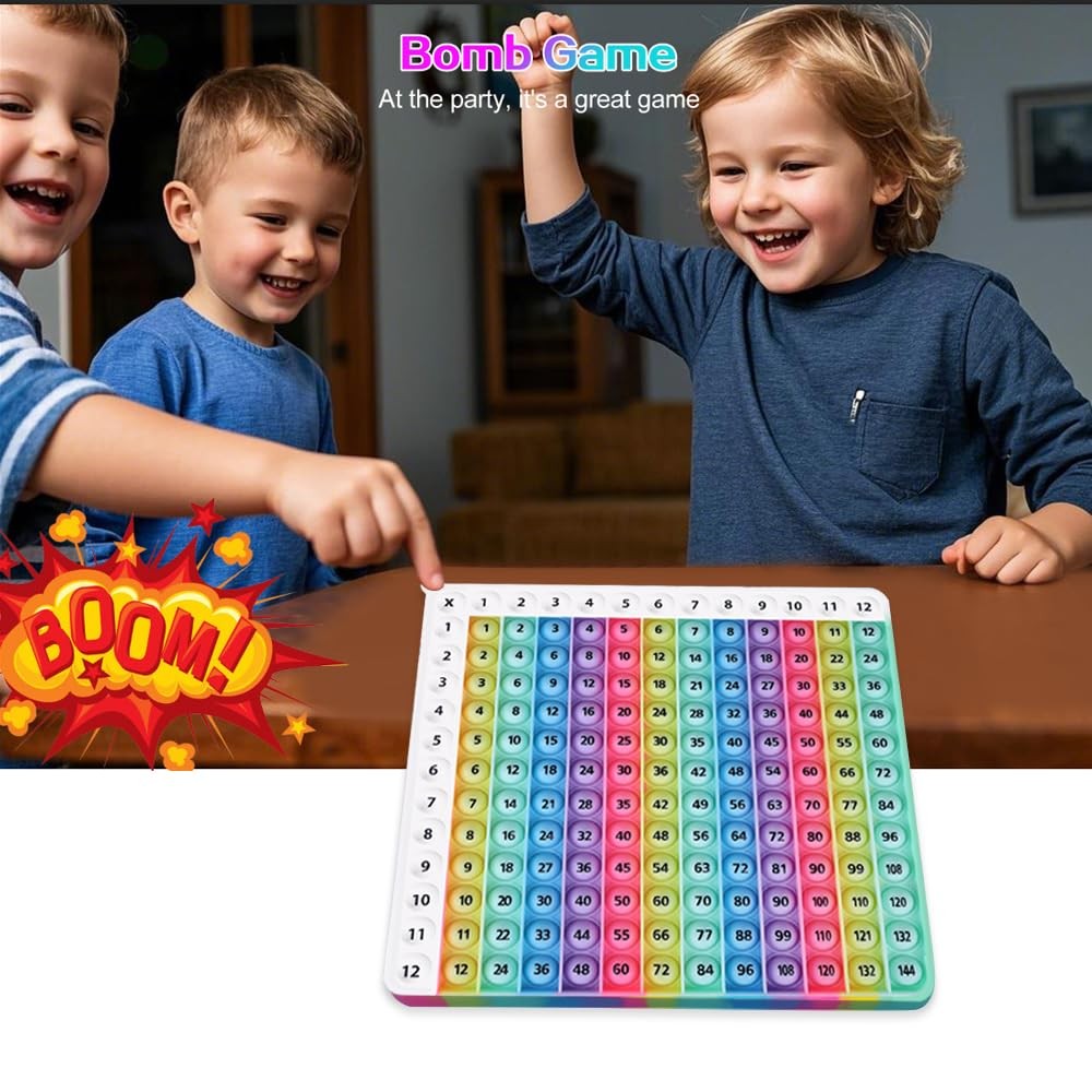 ​Multiplication Table Game Rainbow Learning Mat 12x12, Educational Math Chart...