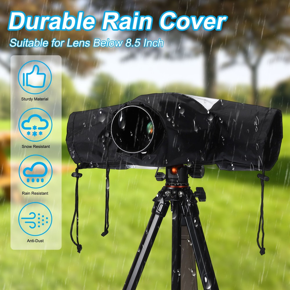 Camera Rain Cover, Waterproof Camera Sleeve Protector, Black