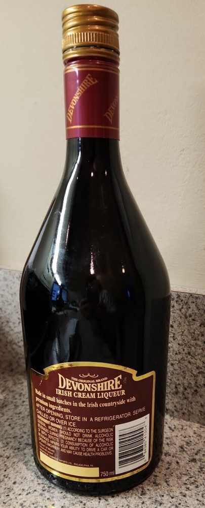 Devonshire Irish Cream Liqueur Empty Bottle ~ 750 ml. ~ Ireland Import