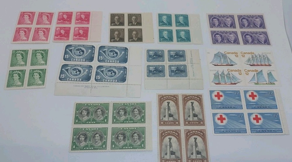 Canada Postage Stamps Plate Block Lot