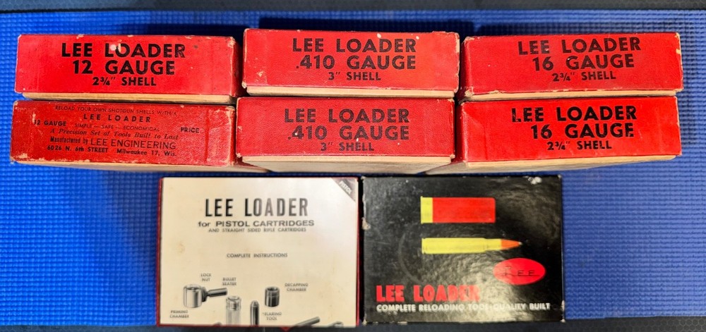 Lot of Vintage LEE Loader Reloading tools for shotgun shells