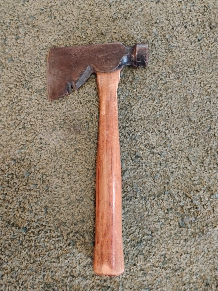 Vintage Wooden Handle Hatchet Very Sharp Solid Great Useable Condition USA