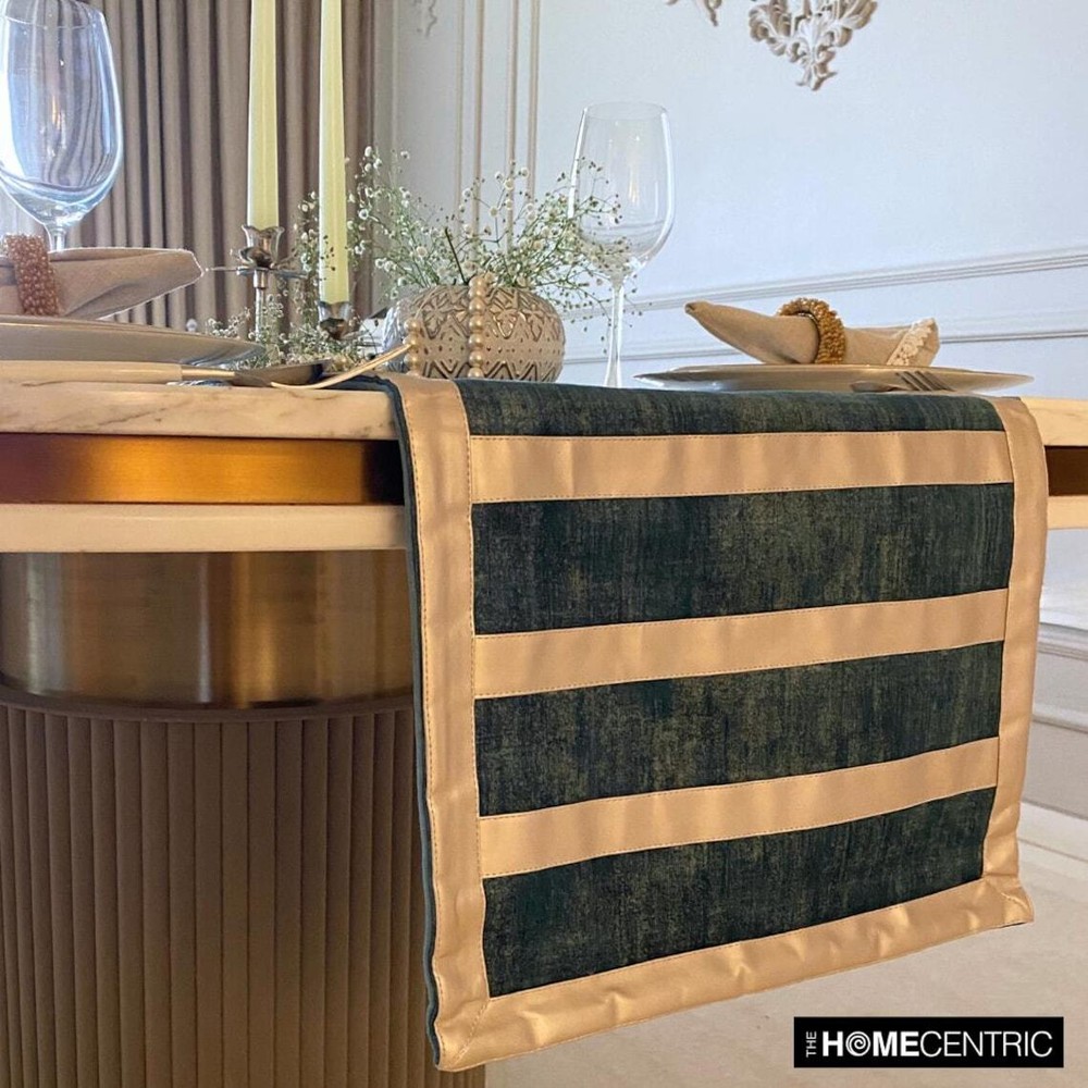 Decorative Table Runner Blue Velvet Wedding Décor Elegant Table Décor - Azriel