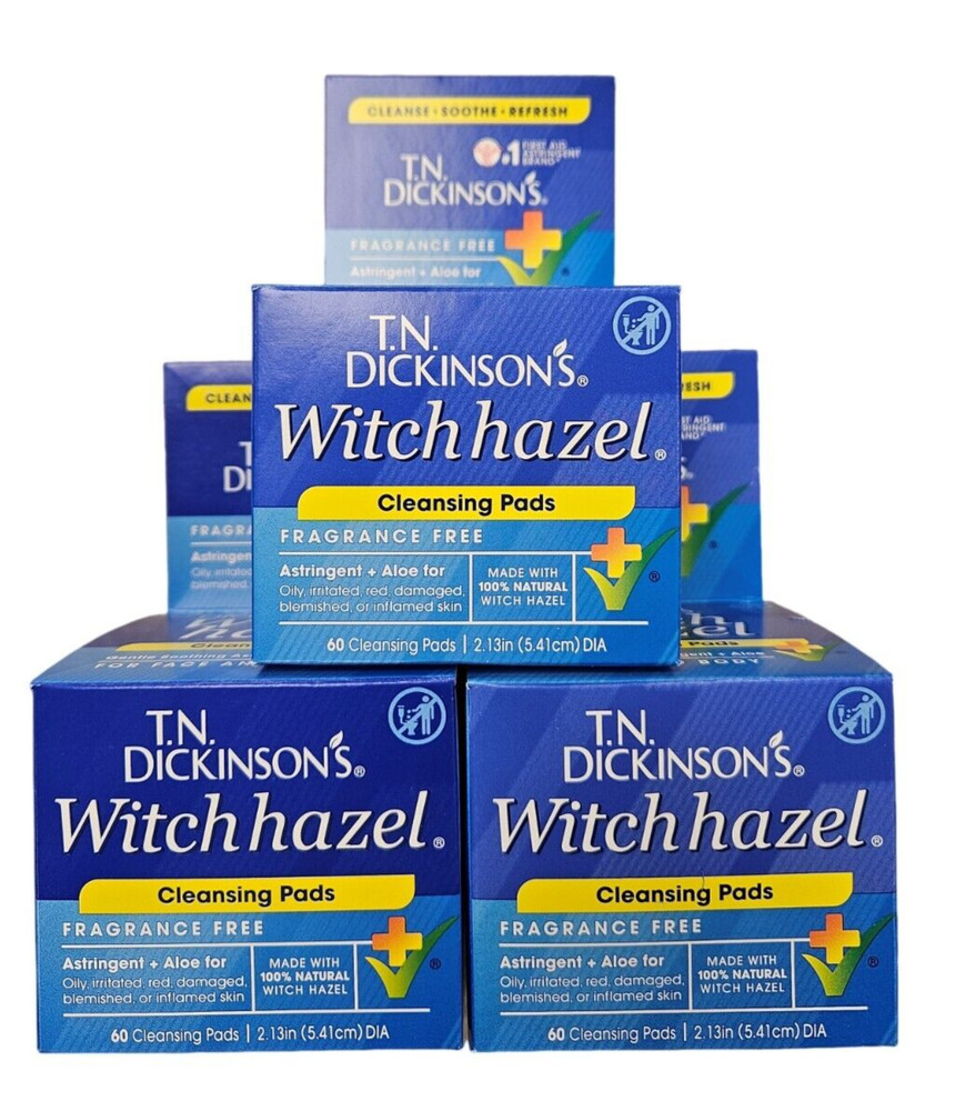 TN Dickinson's Witch Hazel Pads 60 pads ( 3 pack ) /