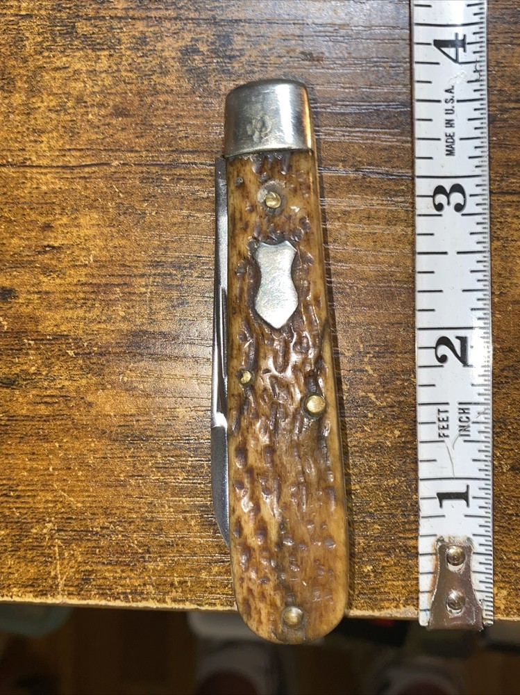 Vintage Iroquois 2 Blade Bone Handled Jack Knife