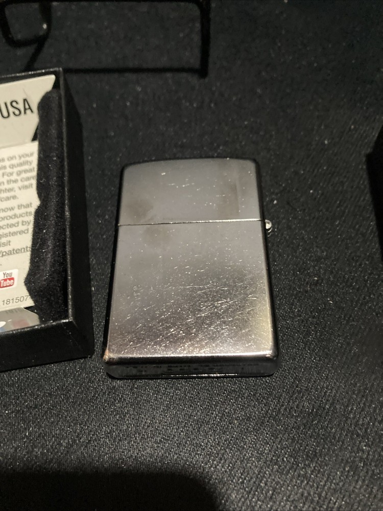 Vintage Brushed Chrome Zippo Lighter Scratching