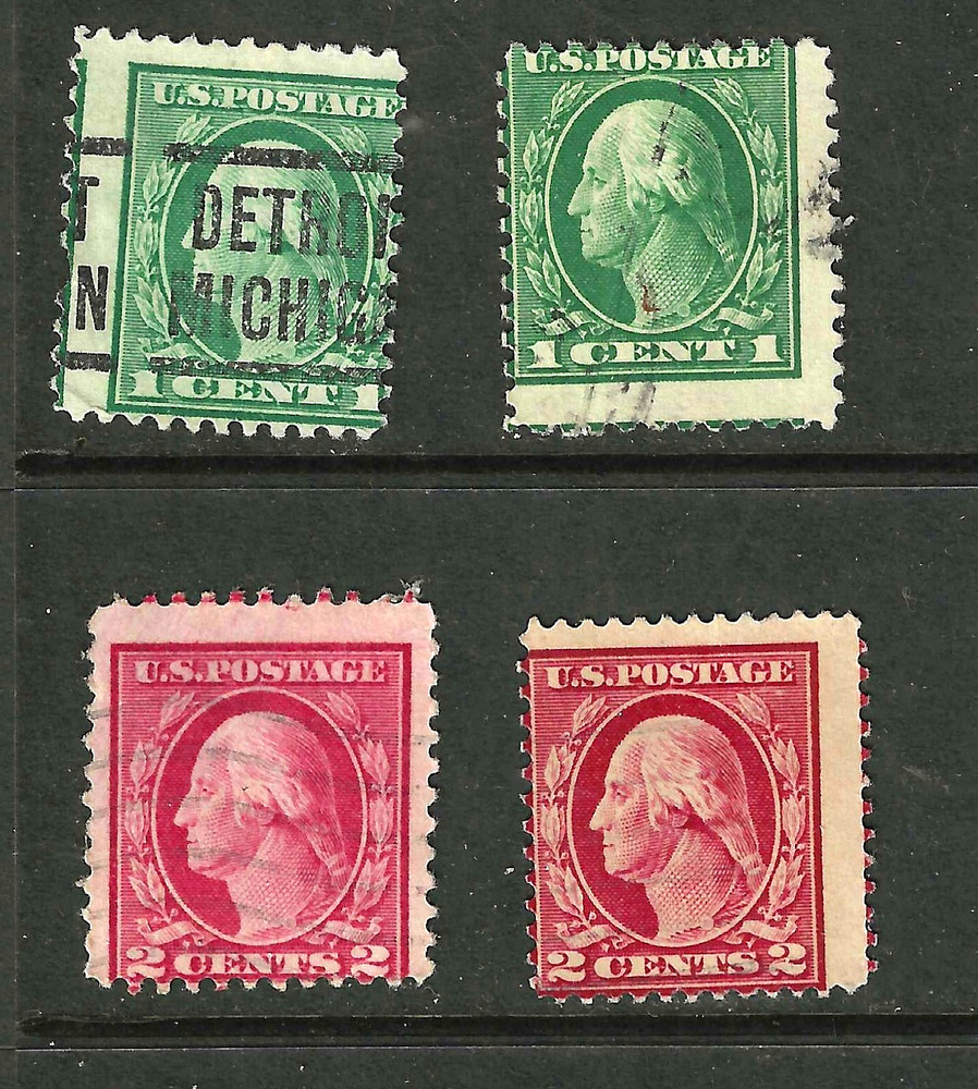 Misperf Errors Collection 1-2 Cent Washington Franklin 1910-1922 US 61B51
