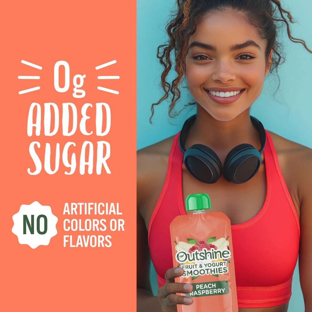Raspberry Peach Flavor Pouches, 6(4x3.5oz)