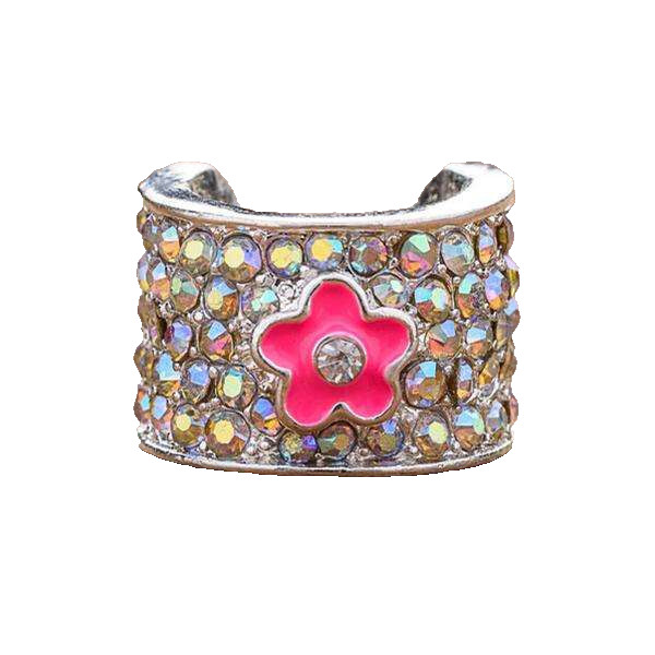 CharMED Stackable Personalize Stethoscope Bling Charm | Pink Flower - Daisy