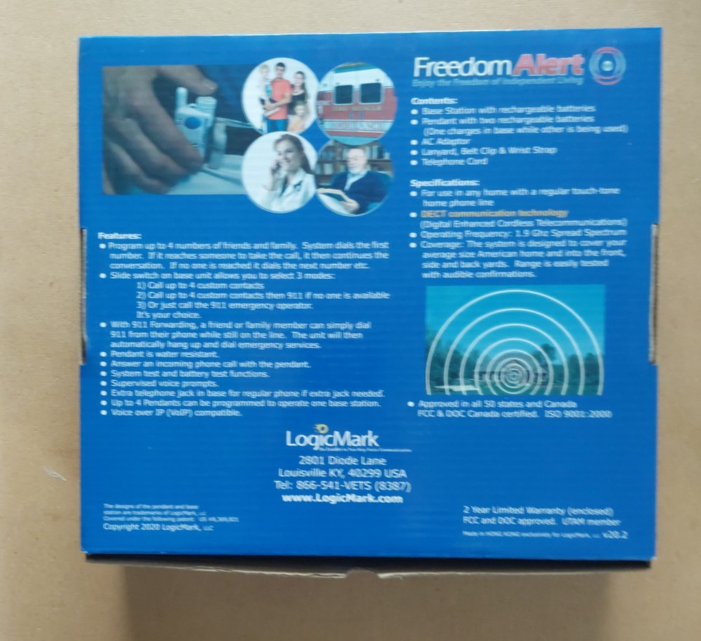 LOGIMARK FREEDOM ALERT PERSONAL EMERGENCY RESPONSE SYSTEM MODEL 35511 NEW OPEN