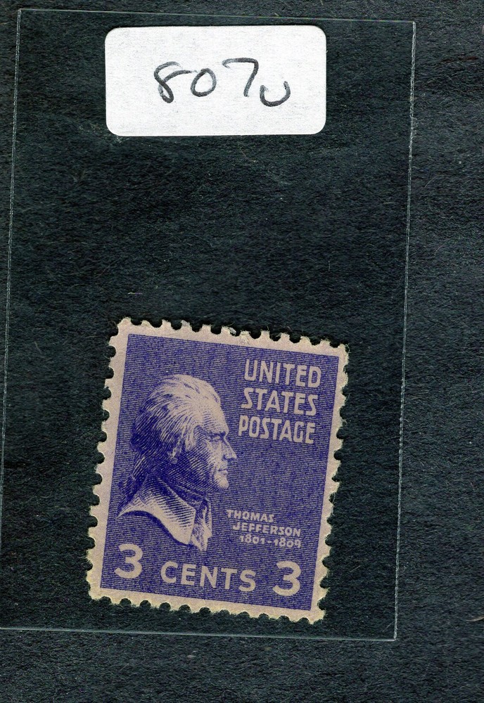1938 Stamp #807 Thomas Jefferson Used