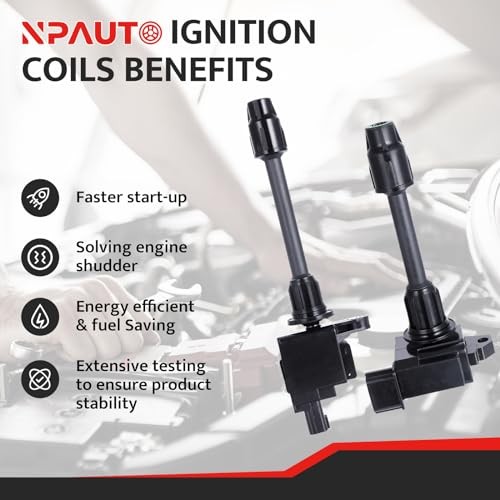 NPAUTO Ignition Coil Pack Front Rear Replacement for 3.0L V6 2000 2001 Infiniti
