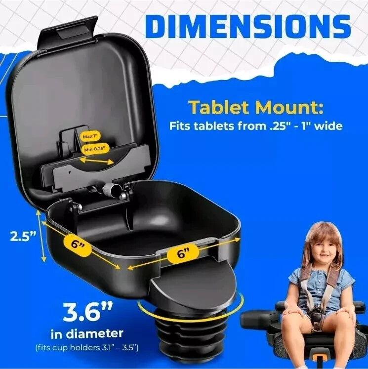 Integral KID CONSOLE Car Seat Organizer Cup Holder Storage Crash Tested, Large