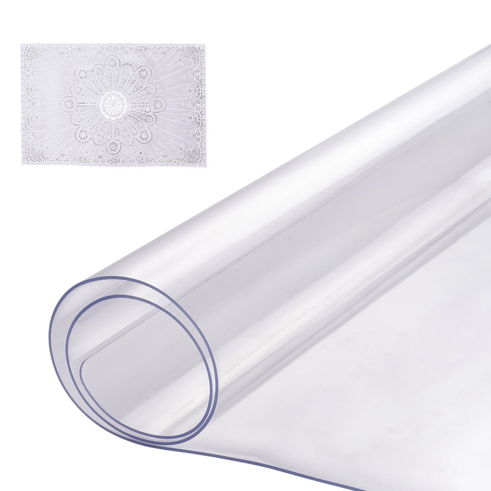 Plastic Table Cover 16 x 32 Inch 1.5 mm Thick Clear Table Protector Rectan