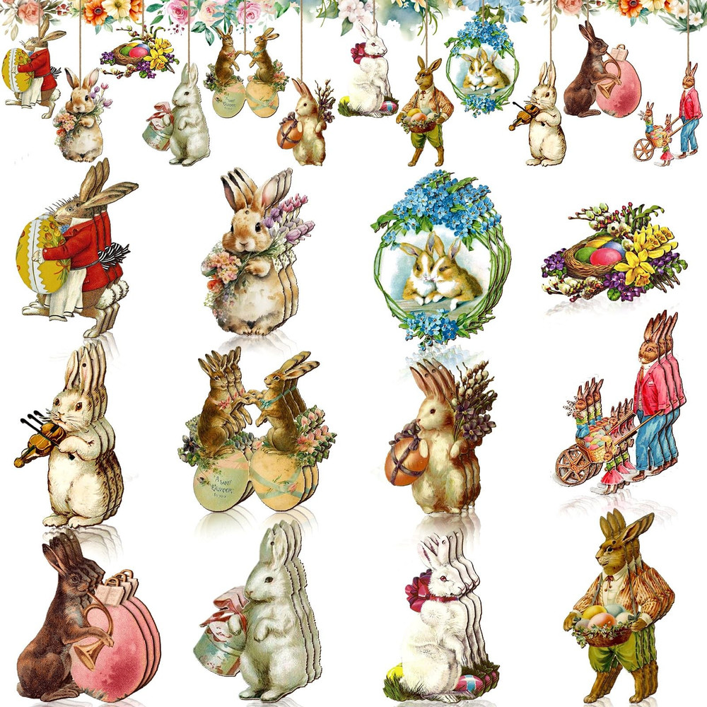 36 Pcs Vintage Easter Ornaments Religious Easte Tree Ornaments for Home Party