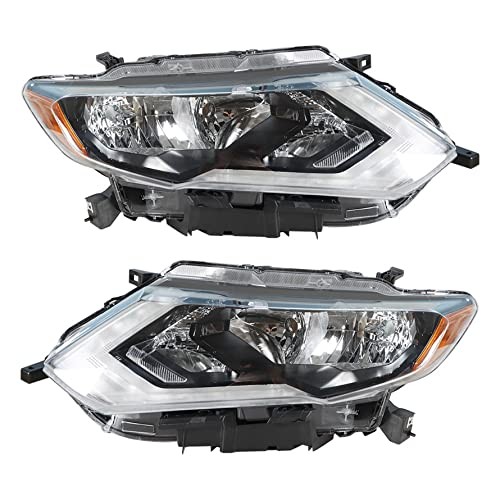 LH & RH Headlight Halogen Left and Right Side Headlamp Assembly Replacement