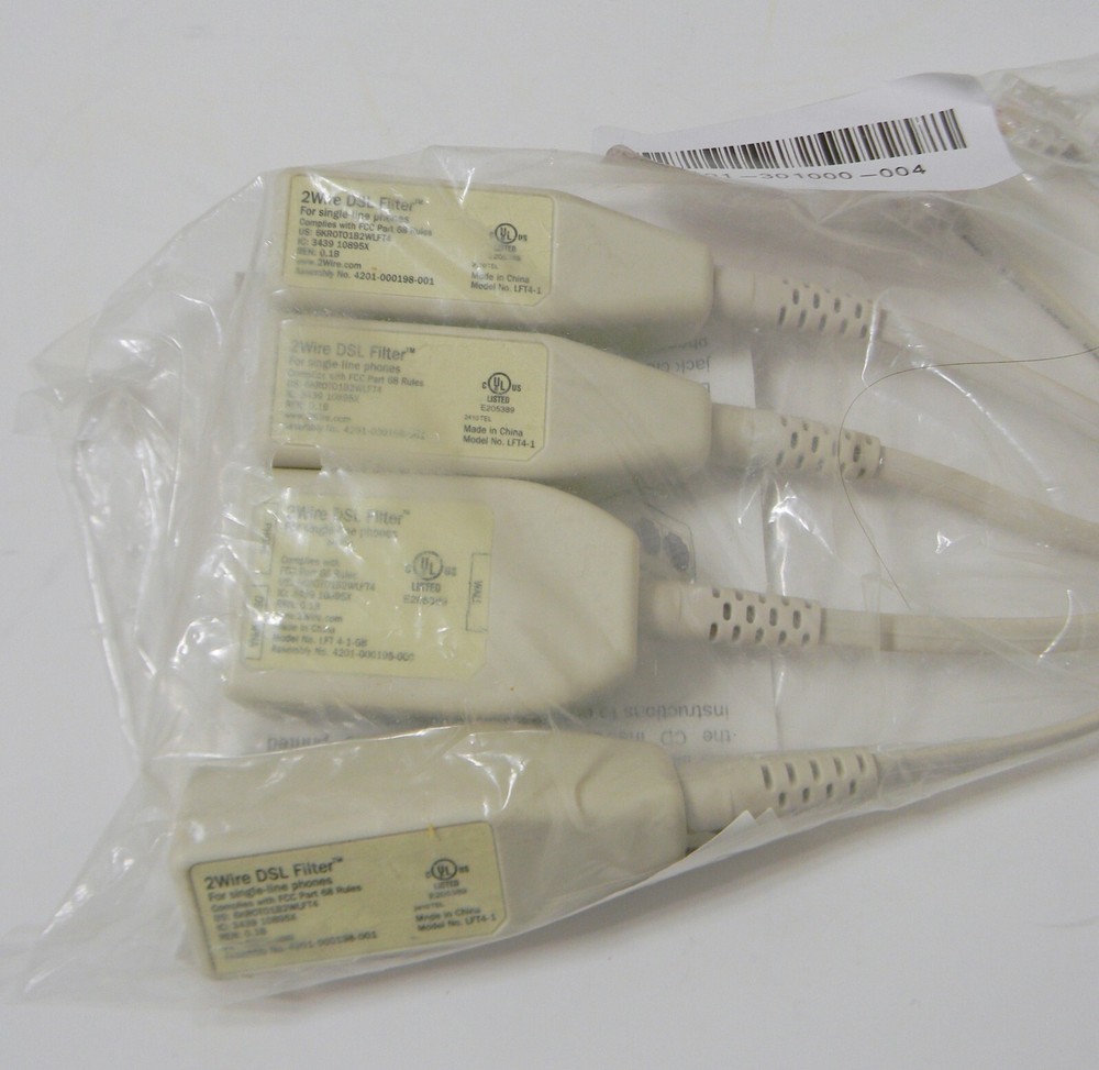 DSL Filter 2Wire Kit 4 Pack Inline DSL Phone Filters New sealed!!!