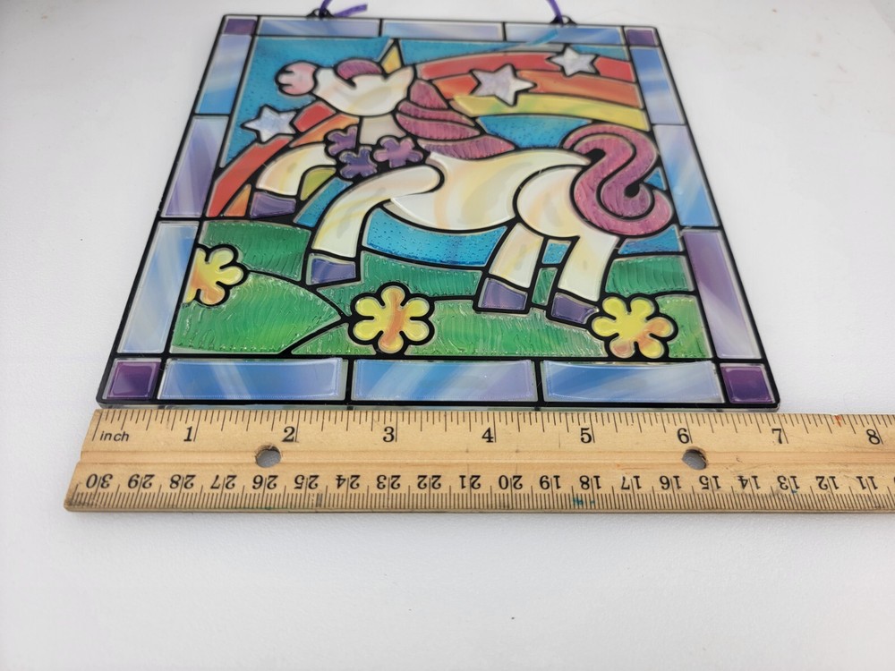 Suncatcher Unicorn Rainbow Flower Star Home Decor Plastic Panel