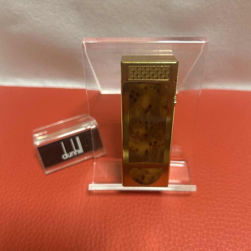 Overhauled Dunhill Rollagas lighter brown gold with box