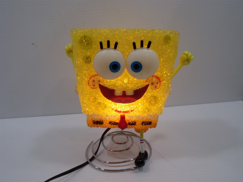 Vtg SpongeBob SquarePants Table Lamp Melted Plastic Popcorn Night Light Plug In