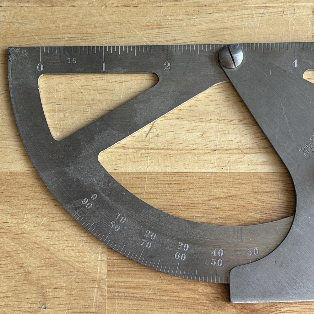 Starrett Draftsman Protractor No. 361 Machining Drafting Engineering Vtg USA