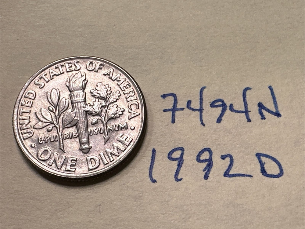 1992 D Roosevelt Dime 10c 7494N