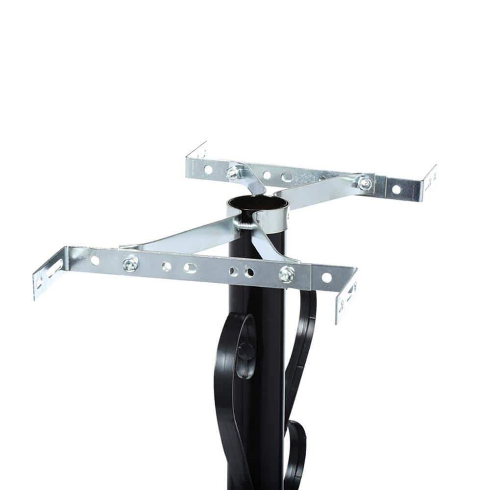 Mailbox Post Steel Decorative Scroll Top Mount In Ground Black Rust Resistant