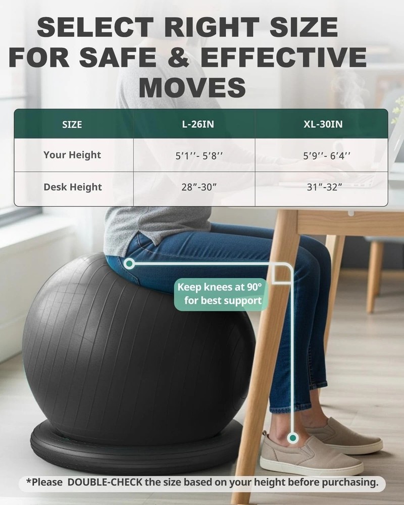 Yoga Ball with Stability Base - Core Workout & Stretching