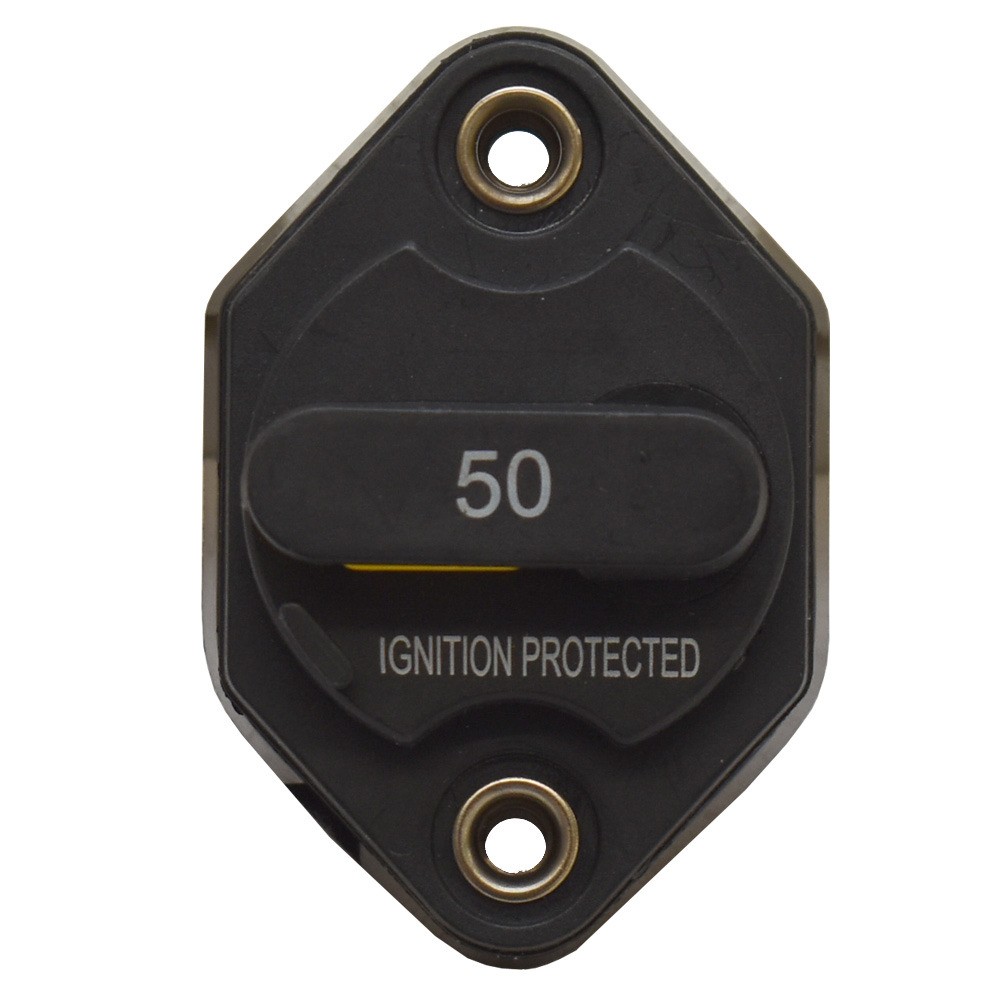 Boat Panel Mount Circuit Breaker | 50A 32VDC Ignition Protected