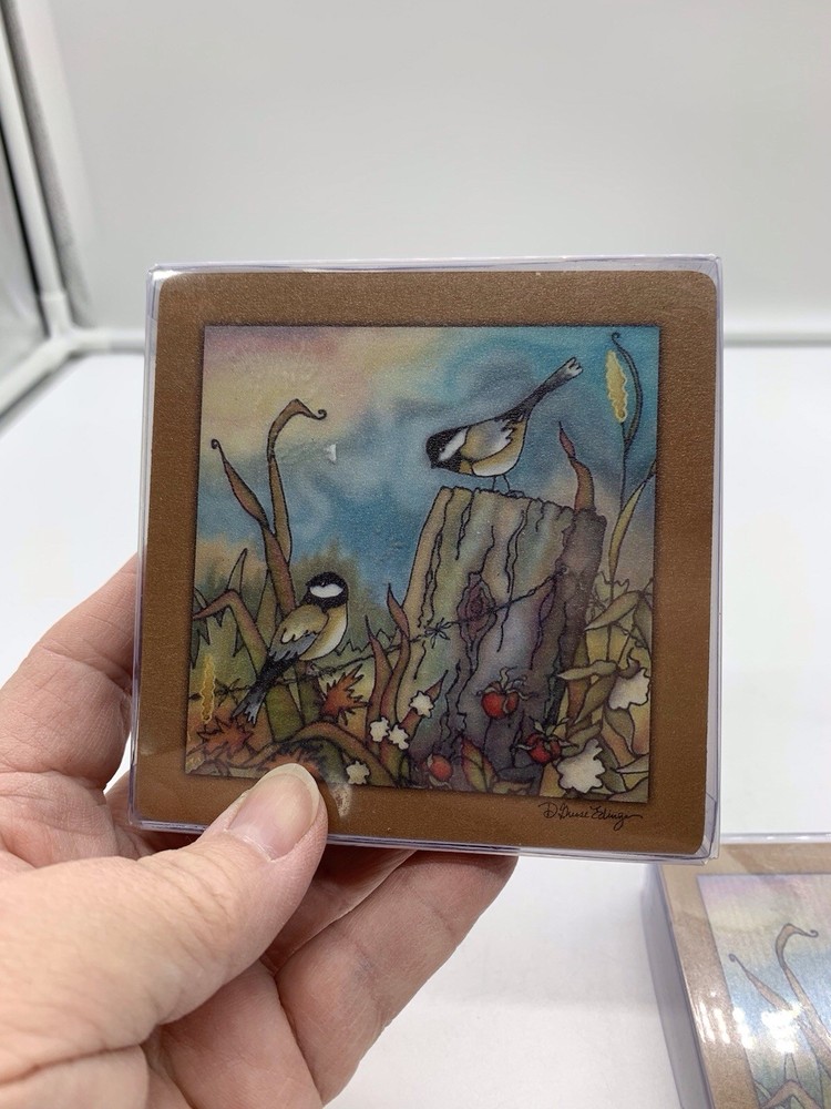 Silk Concepts Coasters W/ Birds 2 Sets