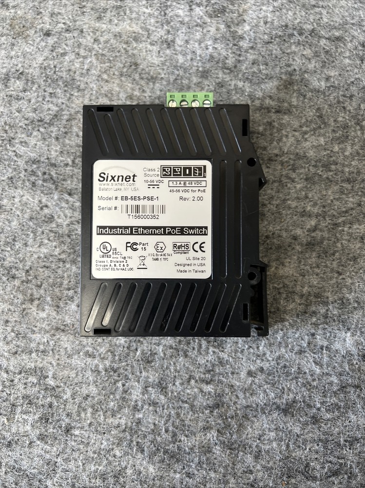 Sixnet EB-5ES-PSE-1 Industrial 5-Port Ethernet Switch Used