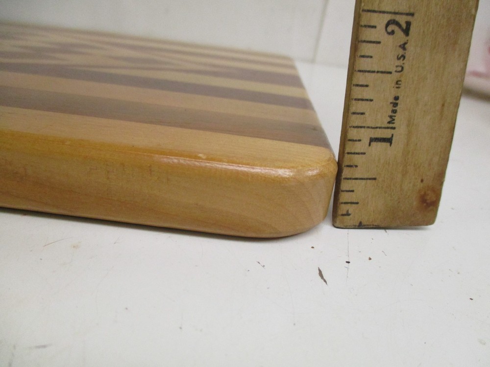 Wood Striped check Inlay Reversible Cutting Board