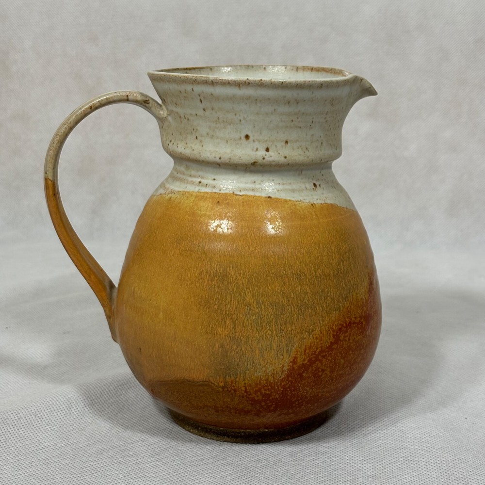 Signed Studio Pottery Multi-Color Pitcher 7"
