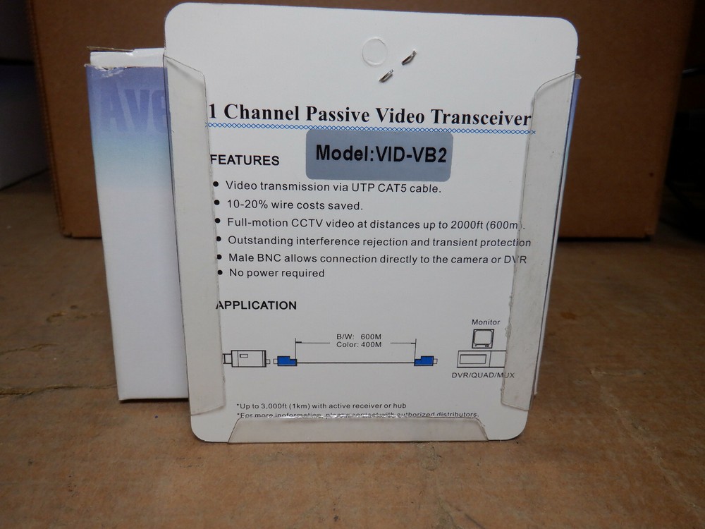 AVENTURA TECHNOLOGIES VID-VB2 1 CHANNEL VIDEO TRANSCEIVER