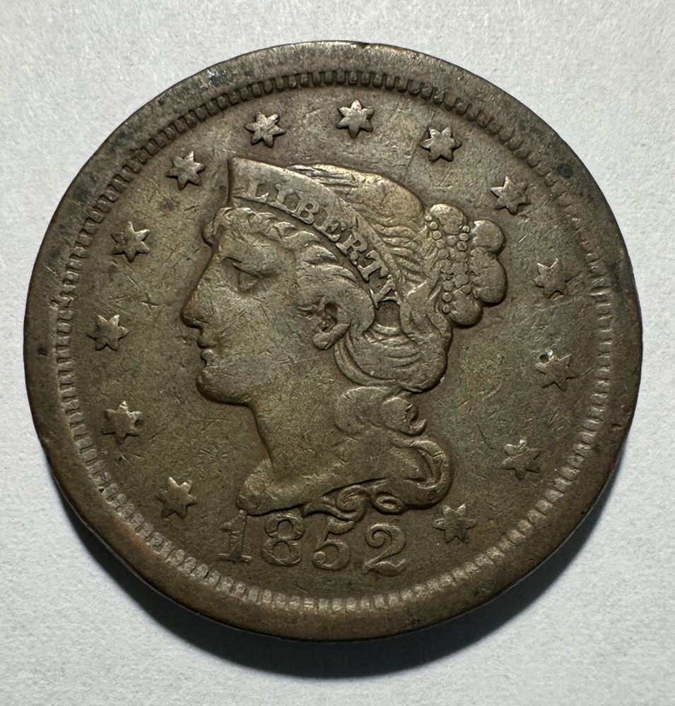 1852 Braided Hair Large Cent