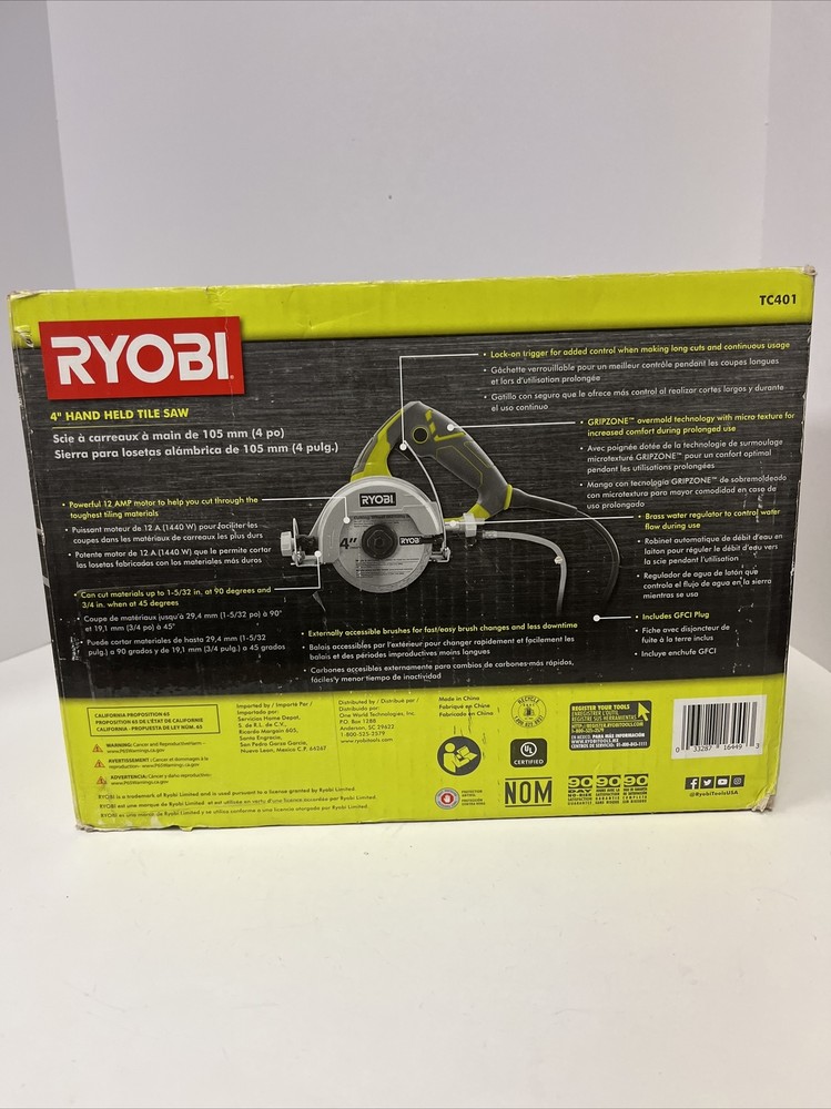 (NEW) RYOBI "4" HAND HELD TILE SAW.