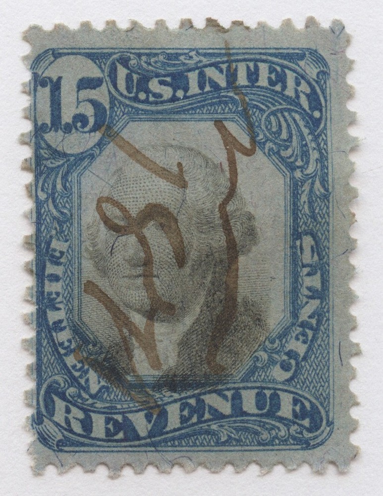U.S. Revenue Scott #R110 15c second issue. CV = $100